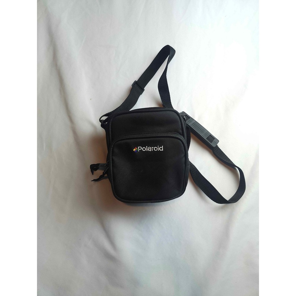 Polaroid Camera Bag Black Nylon Crossbody Case Rainbow Logo Vintage Style